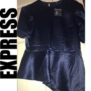 Express Satin Like Peplum Top